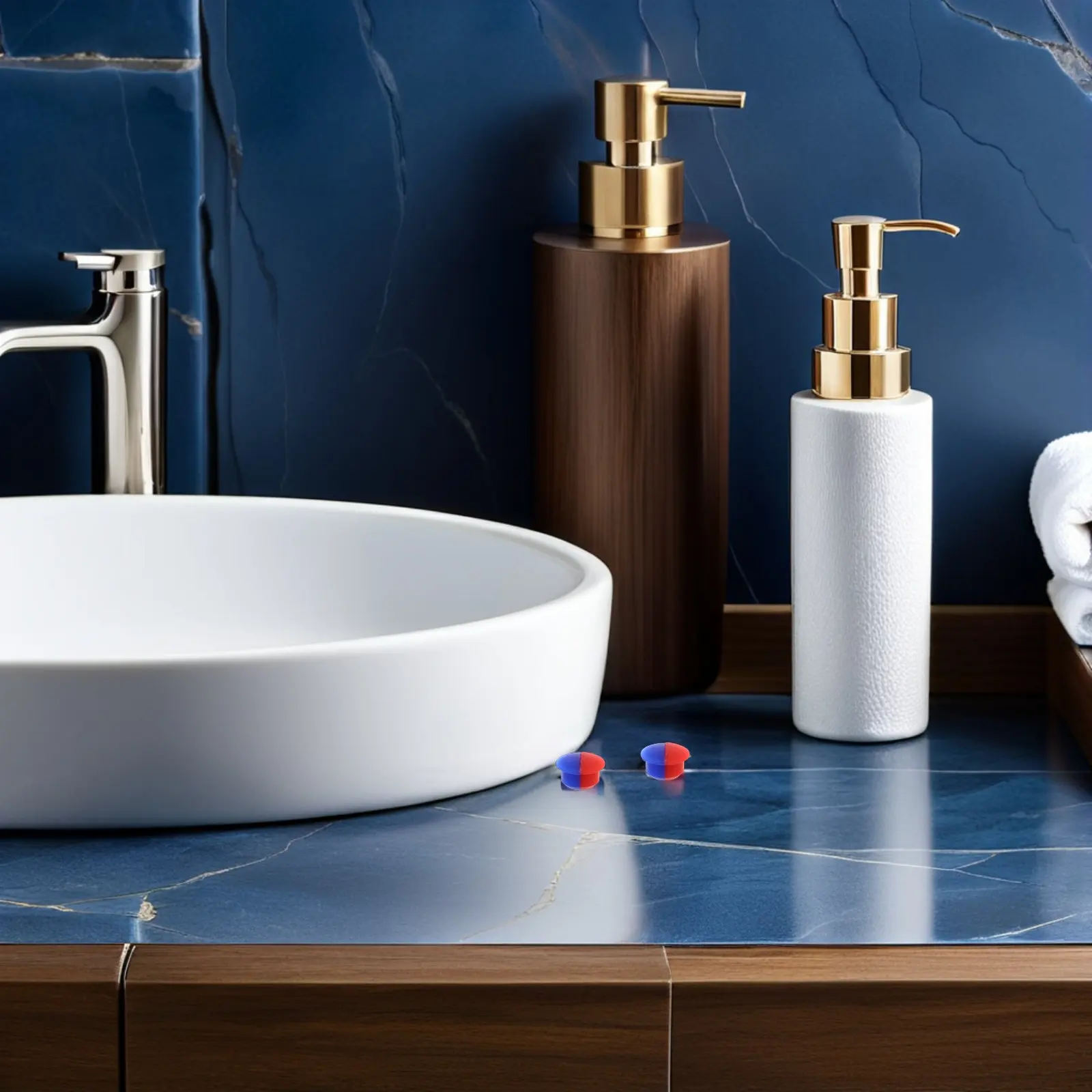 

20Pcs Hot Cold Faucet Labels Red Blue Indicator Cap for 6.7mm Faucet Hole Kitchen Bathroom Sink Temperature Marker Sign