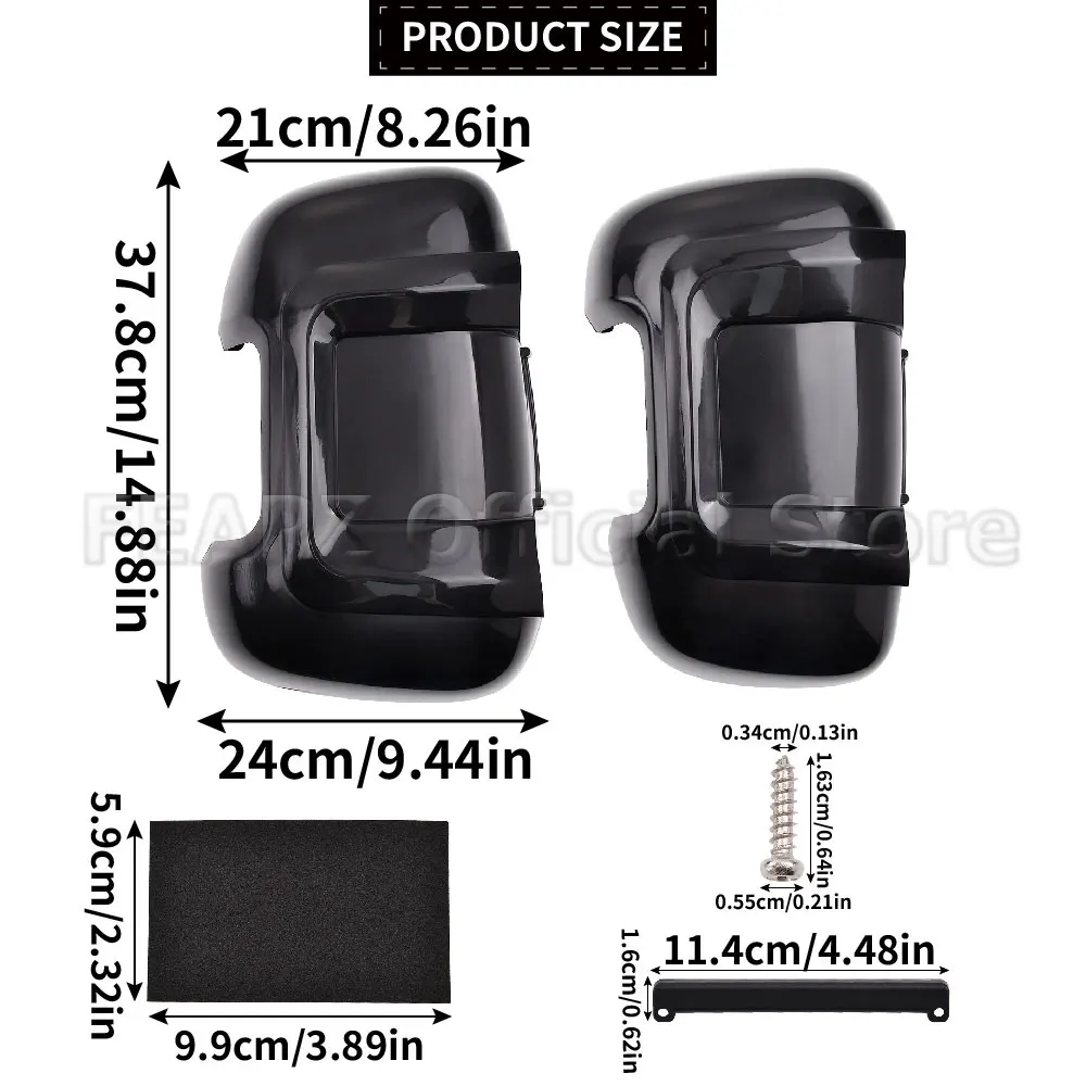 For Fiat Ducato Boxer Jumper Relay 2006-2019 Motorhome Long Medium Arm Mirror Protectors 1 Pair Replacement Shell