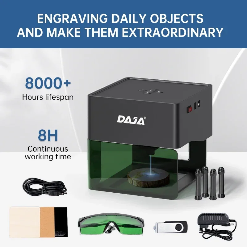 

DAJA DJ6 Mini CNC DIY Laser Engraver 3W DIODE APP Controlled Portable Logo Mark Printer MDF Plywood Laser Engraving Machine