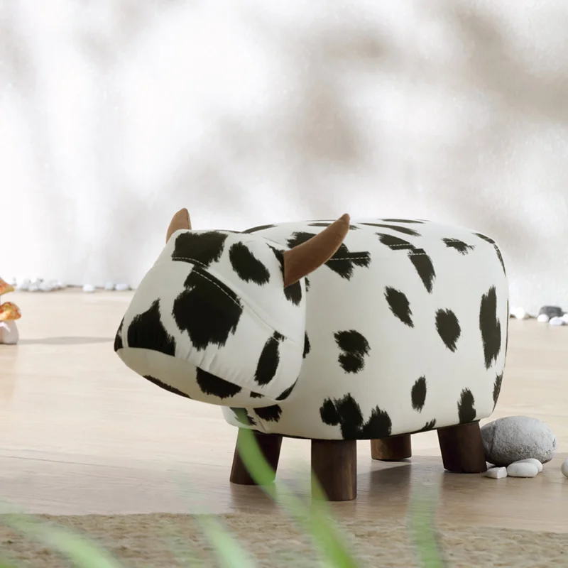 Lin's wood industry children's small stool animal creative cartoon small stool household cow stool shoe changing chair ls084