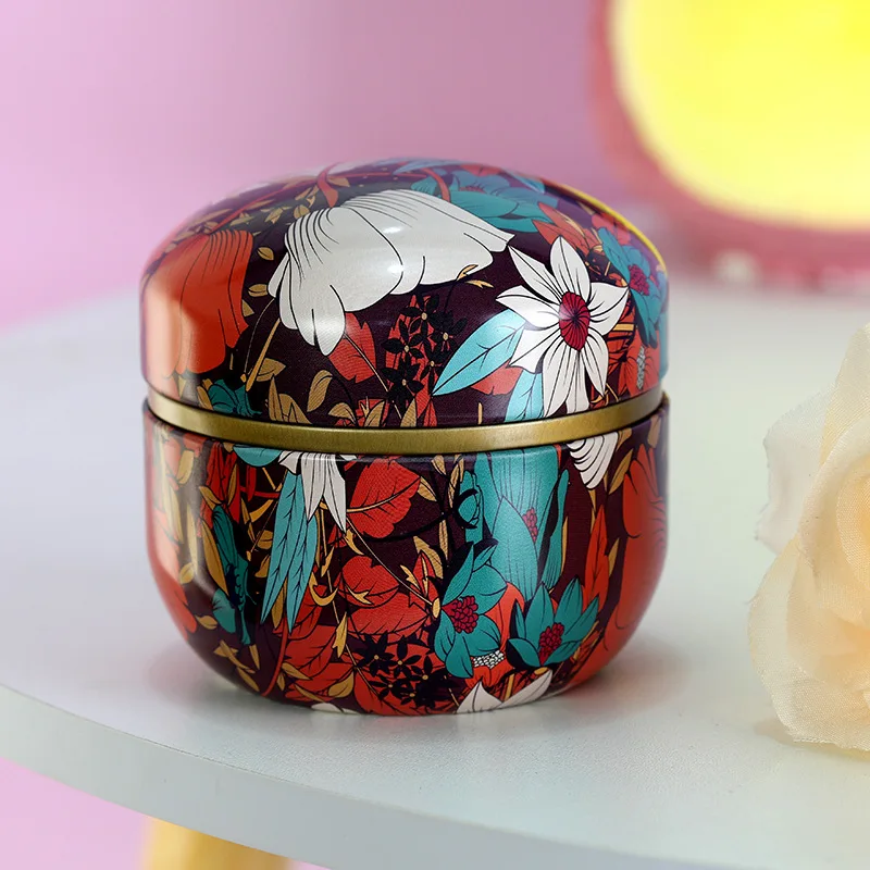 Tea Canister Jar Leaves Compact Storage Balms Seal Gifts Containers for Food Organizer Tea,Snack Herb Cosmetic with Seal Lid
