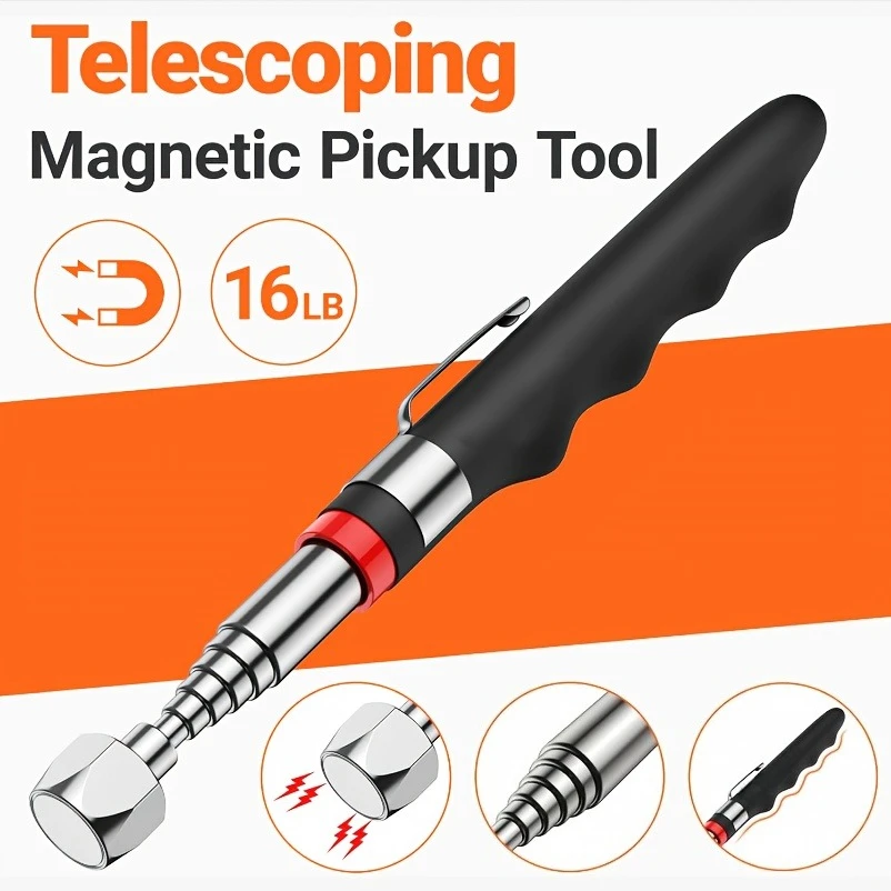 Flexible Magnetic Pickup Tool Extendable Magnetic Handheld Stick Retractable Pickup Tools for Auto Repair Screw and Iron Parts