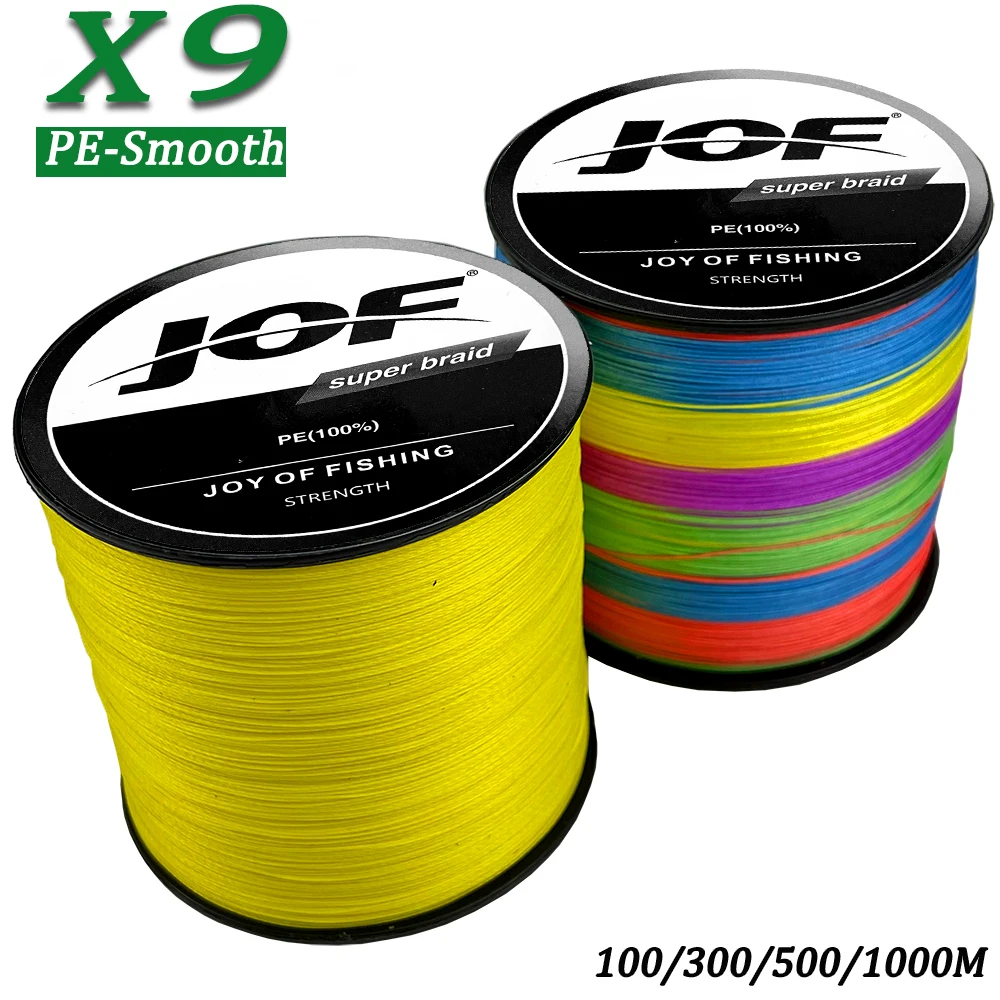 JOF 9 Strands PE Fishing Line Raid  100M 300M 500M 1000M Multifilament 9X Smooth  Fishing Wire Carp Fishing Line Tool