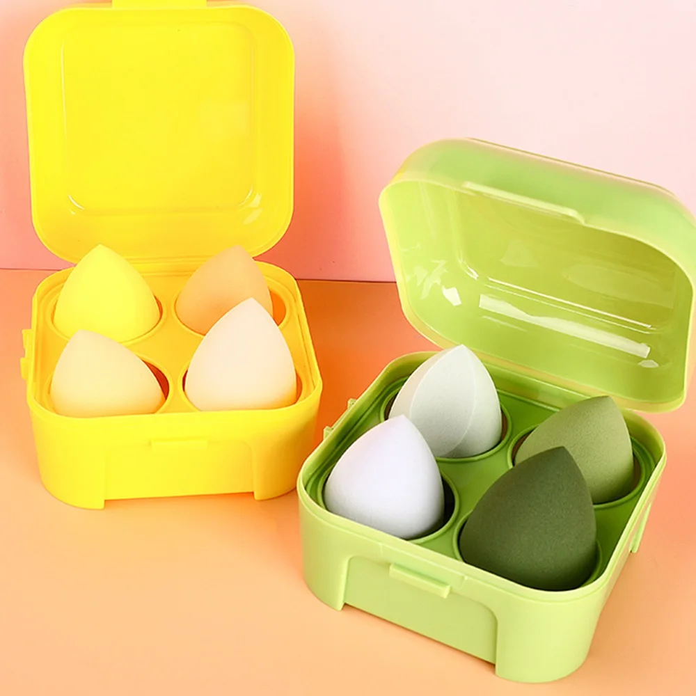 4Pcs/Box Makeup Sponge Eggs Foundation Powder Puff Water Drop Shape Cosmetic Puff Make Up Blending Sponge Wet&Dry Dual Use