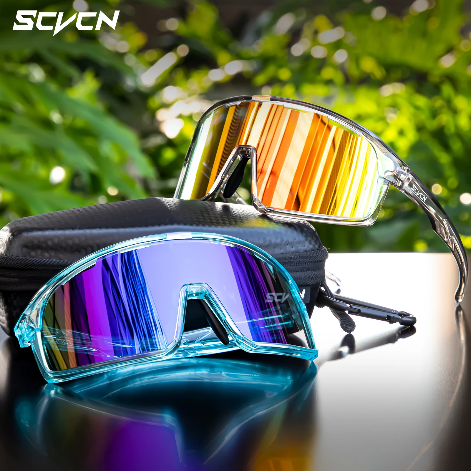 SCVCN męskie okulary sportowe na świeżym powietrzu fotochromowe okulary przeciwsłoneczne rowerowe okulary rowerowe damskie okulary rowerowe do jazdy UV400 gogle turystyczne