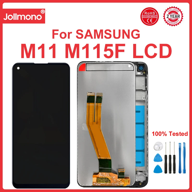 

6.4'' M11 Display Screen with Frame, for Samsung Galaxy M11 M115 M115F Lcd Display Touch Screen Digitizer Assembly Replacement