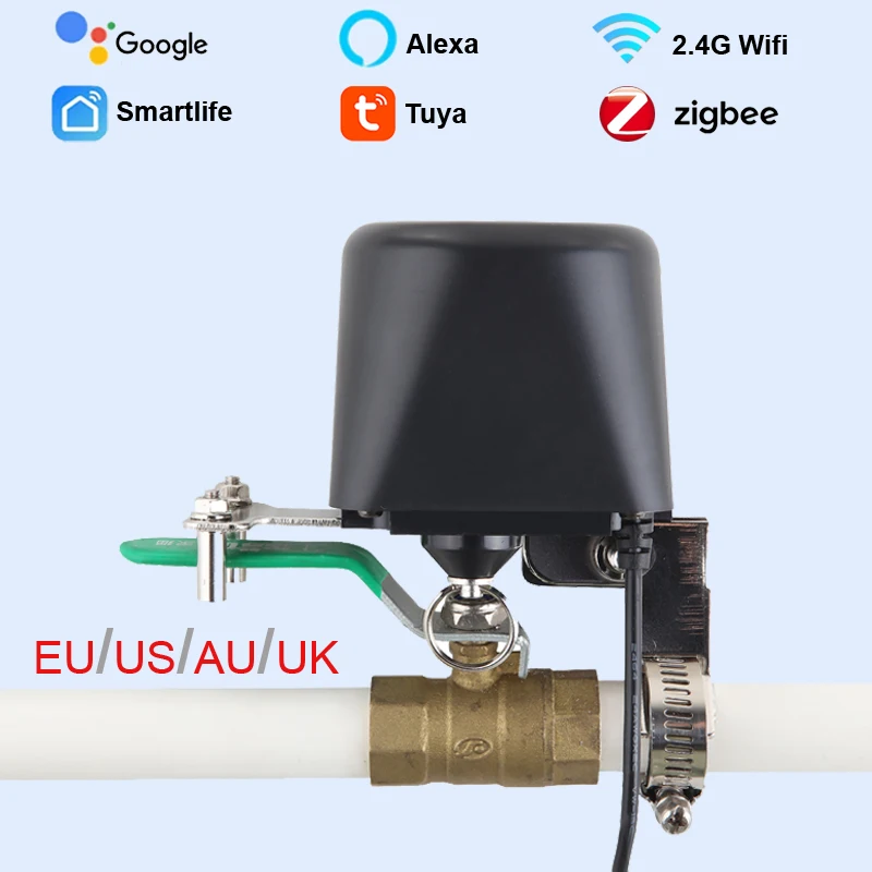 Zigbee Tuya WiFi inteligente válvula de agua válvula de Gas automatización inteligente controlador de grifo compatible con asistente de Google Alexa Smart Life