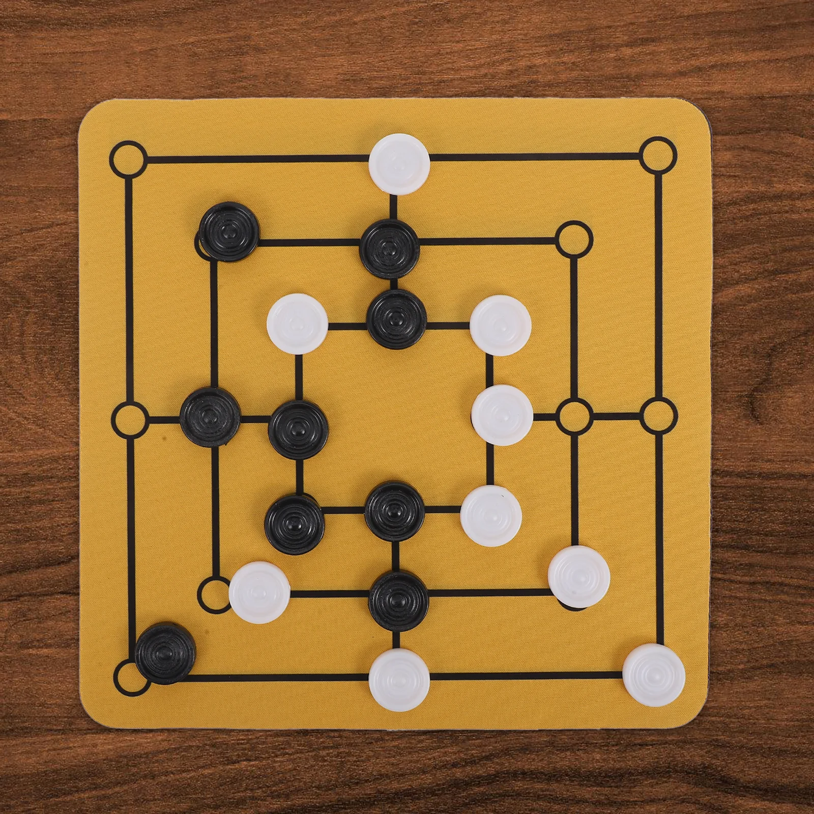 1 ensemble 1 ensemble neuf hommes Morris conseil Portable maison échecs réunion de famille stratégie table divertissement caoutchouc échiquier double
