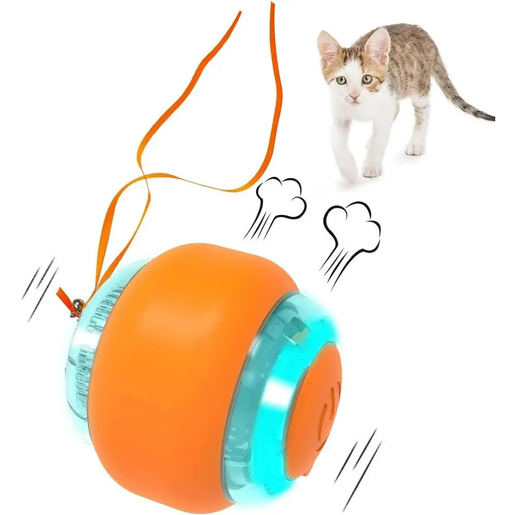 Moving Cat Toy Ball With Led Light Motion Activated Cat Toy For Indoor Interactive Cat Ball Smart Cat Toy For Exercise Ente Z7S3