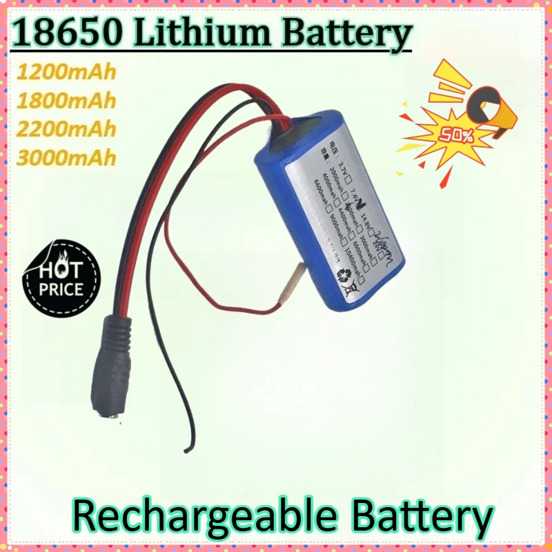 

New 7.4V 3000mAh 18650 Lithium Rechargeable Battery Packs for Karaoke Players Medical Devices Bike Headlights & Instrumentation