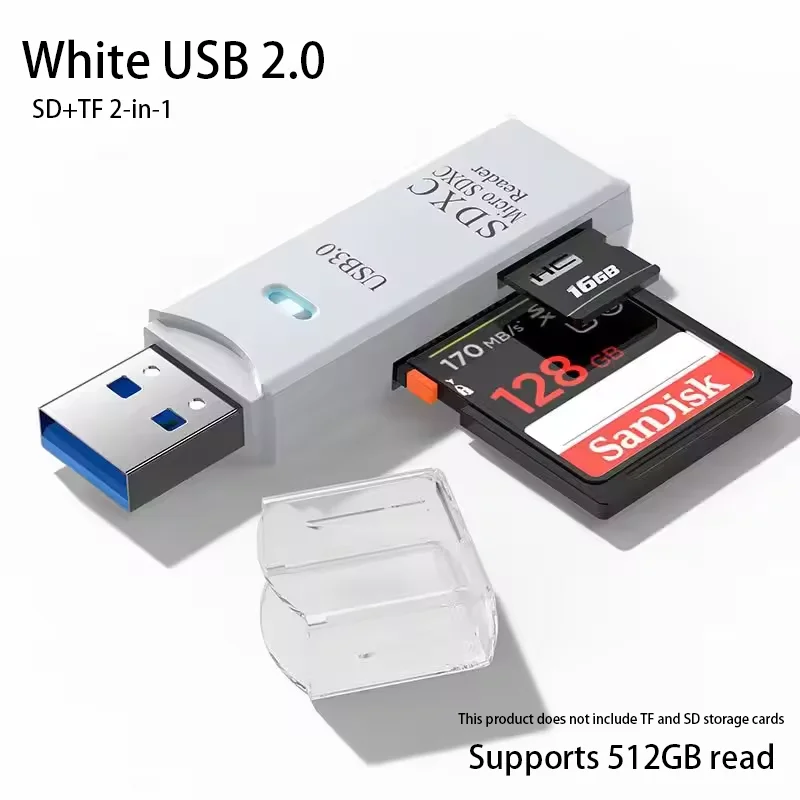 2-in-1 multifunctionele USB 3.0-kaartlezerMicro SD TFMemoryCardReaderUSBFlashDrive-kaartlezerAdapter voor pc-laptops Accessoires