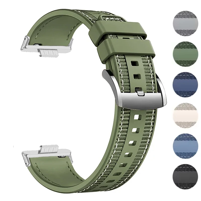 Huawei Watch Fit 4/4 Pro用シリコン編み込みナイロンストラップ、Huawei Watch Fit 3用シリコンバンド、Huawei Watch Fit2/1用ブレスレット