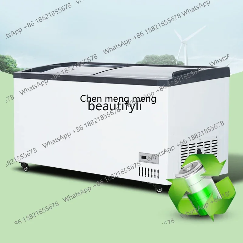 New arrive Freezer Commercial Glass Display Freezer with Light Freeze Storage Beverage Horizontal Chest Freezer
