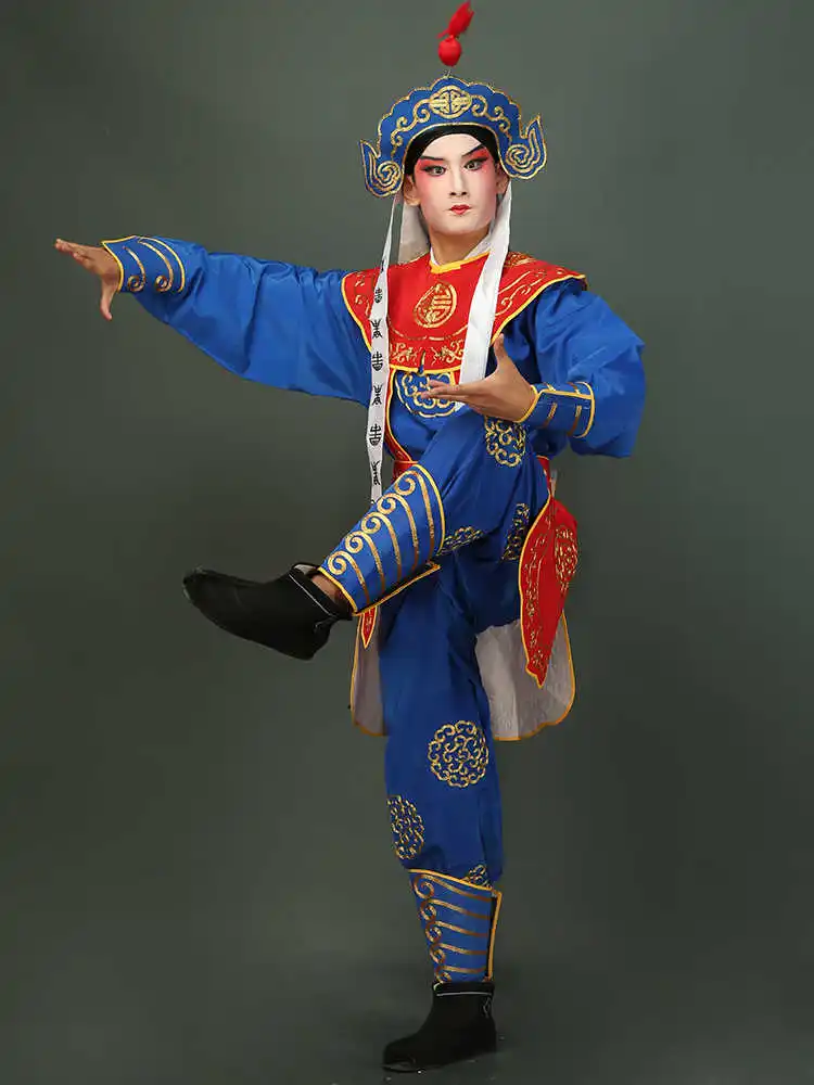 Chinese Operas Costume Peking Opera Soldier Uniforms Martial Arts Actor Extras Attire Theatrical Male General Garment CT066