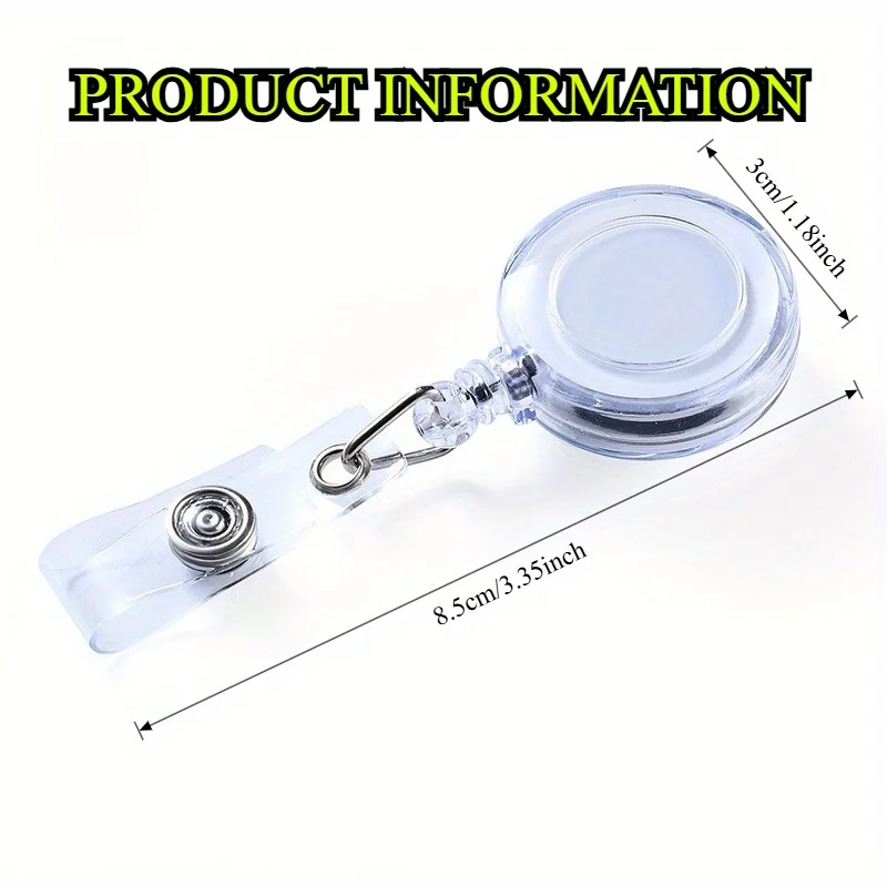 4/8One Pack Retractable Badge Holder | PPMaterial，Belt Clip，Suitable for nurse and doctor ID cards，School Office Stationery Supp