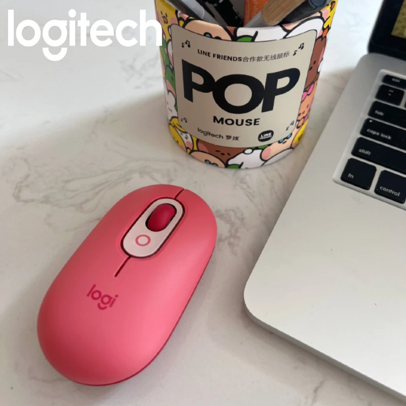 Logitech POP Mouse - 1000 نقطة في البوصة اسمية، 90% نقرات أكثر هدوءًا مع SilentTouch، متوافقة مع نظام التشغيل Windows/macOS/Chrome