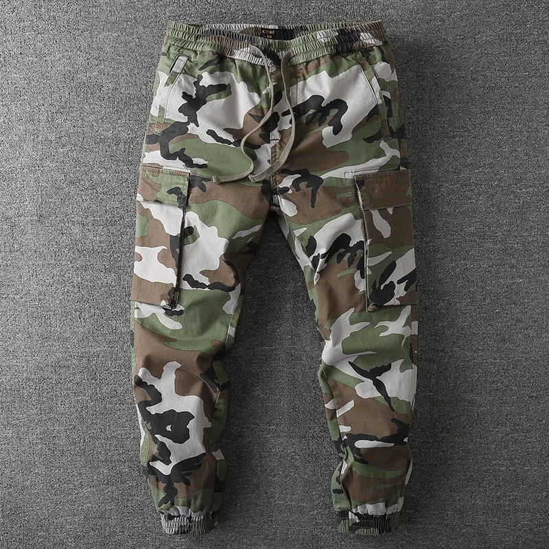 Autumn New Men's Casual Pants Plus Size Loose Tactical Camouflage Cargo Pants Spring Leisure Pants Outdoor Jogger Pants