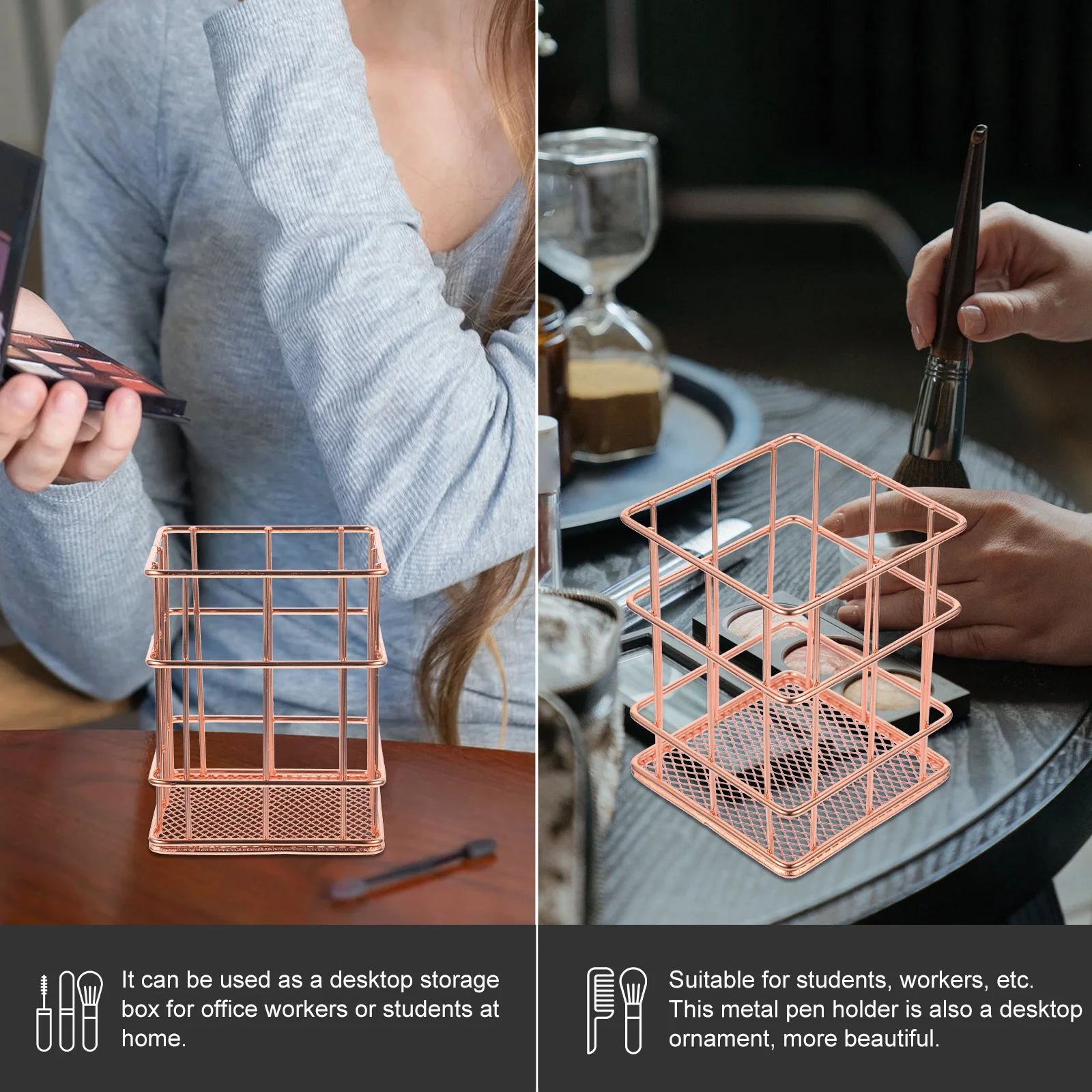 

Multifunctional Storage Can Metal Desktop Organizer For Pens Pencils Brushes Stationery Holder Office School Desk Decor