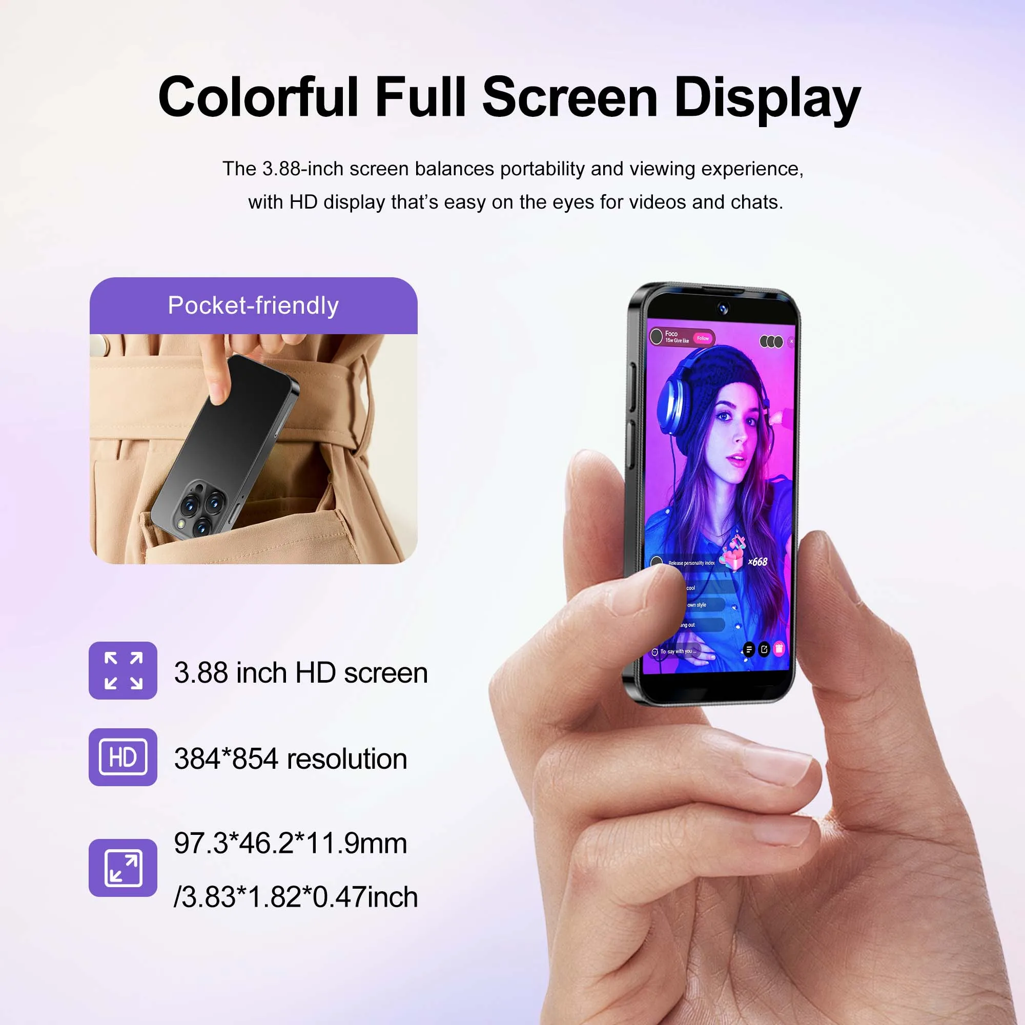 SERVO 19PRO Super Mini Pocket 4G LTE Android Smartphone Dual SIM Standby Face Unlock WiFi GPS OTG 6GB RAM 128GB ROM Mobile Phone