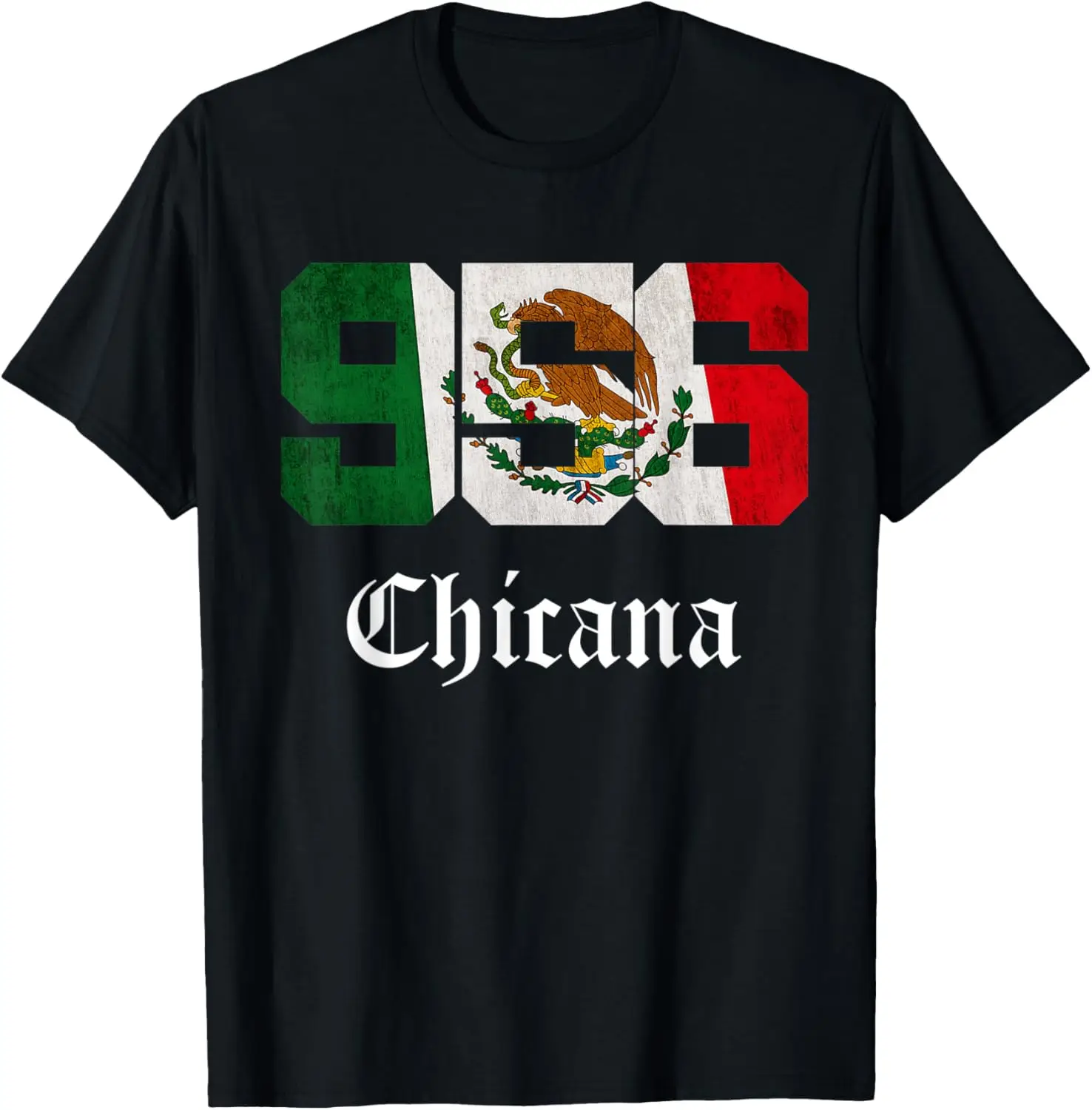 

Женская футболка с мексиканским флагом Chicana Apparel Texas 956, кодовый код