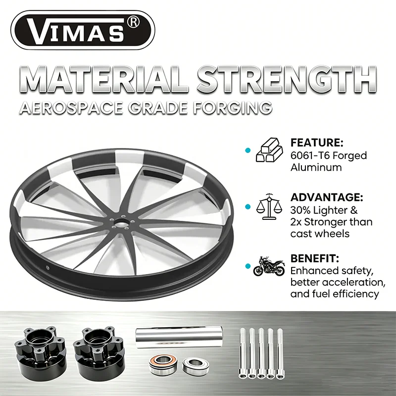 Custom Forged Aluminum Motorcycle Rim 16/18 Inch Anodized Finish Retrofit/Upgrade Fits -Davidson Street Bob/Low Rider S/Dyna 6