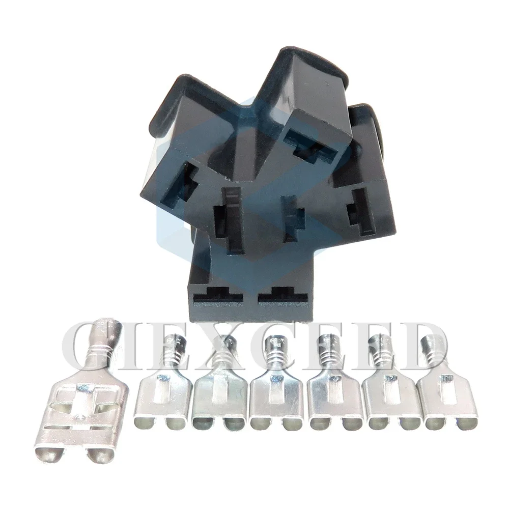 2 Sets 7 Pin Auto Unsealed Plug 6.3 9.5 Series Auto Parts Composite Connector Car High Current Power Wiring AC Assembly Socket