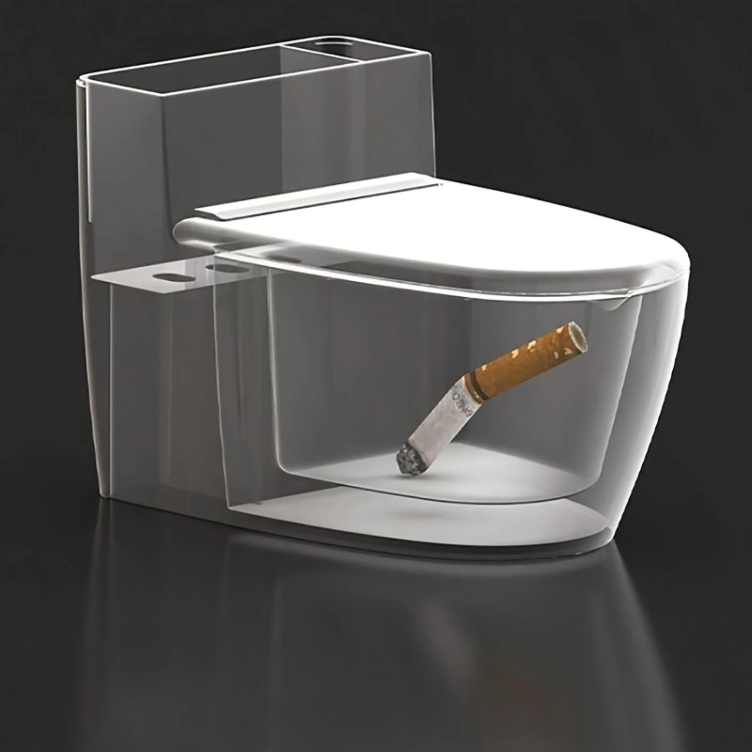 Funny Ashtray With Lid, Creative Bathroom Wall Mounted Countertop Toilet Ashtray, Household Decorative Ashtray for Hotel, Office