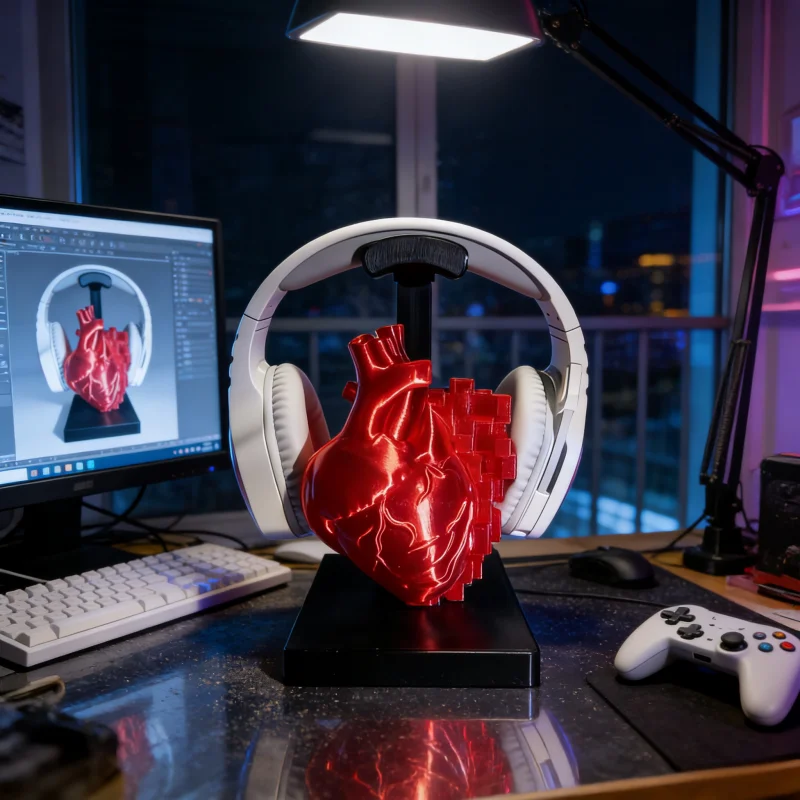 

Hot Selling and Cool Headset Holder for Esports Personalized Heart Shaped Desktop Decoration Customized Creative Headset Holder