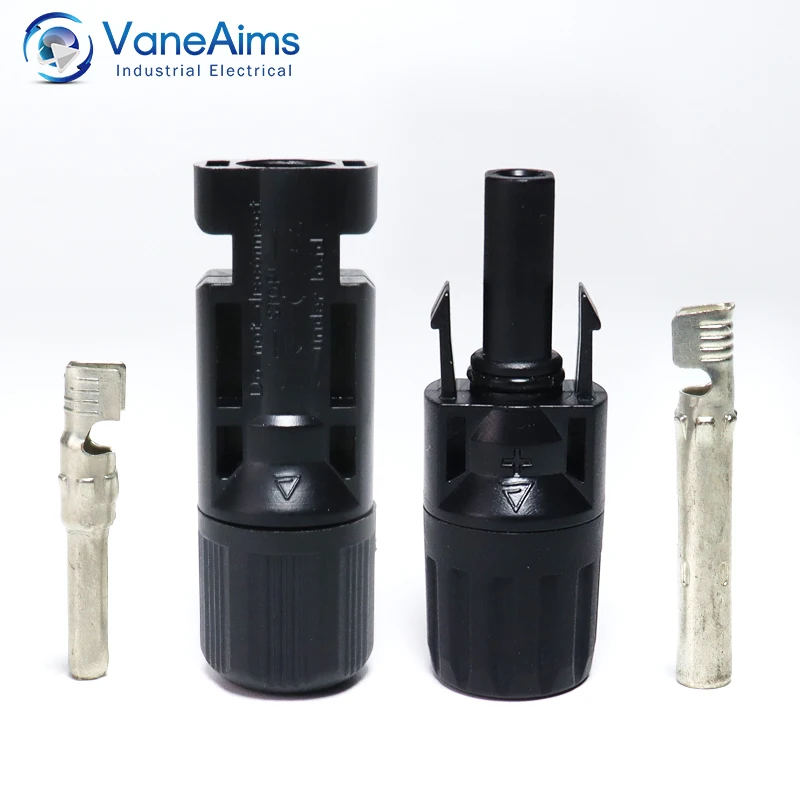 1 Pair Solar Panel Connector Male and Female Waterproof 30A 50A 1000V DC PV Wire Cable Connector for Solar Photovoltaic System