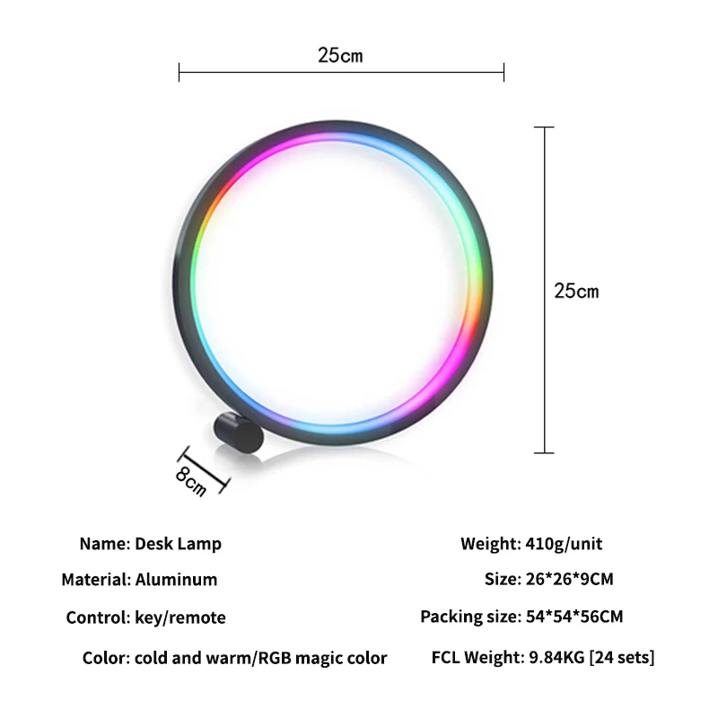 15/25cm LED Table Lamp Smart App Control RGB Round Night Light Wireless Remote Control Bedroom Decor Bedside Table Lamps