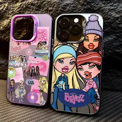 Cute Girl Bratzs Doll Phone Case For iPhone 15 14 13 12 11 Pro Max X XR XSMAX 8 7 Plus Candy Matte Shockproof Back Cover