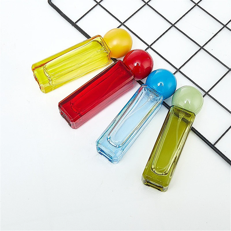 30ml 컬러 유리 화장품 병 누수 방지, 리필 가능한 펌프 스프레이 용기 향수 및 액체용