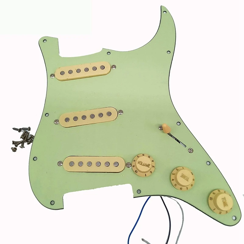 

FUFU Mint Green Loaded Electric Guitar Pickguard Prewired Pickguard With Wilkinson Pickups For Electric Guitar Accessories