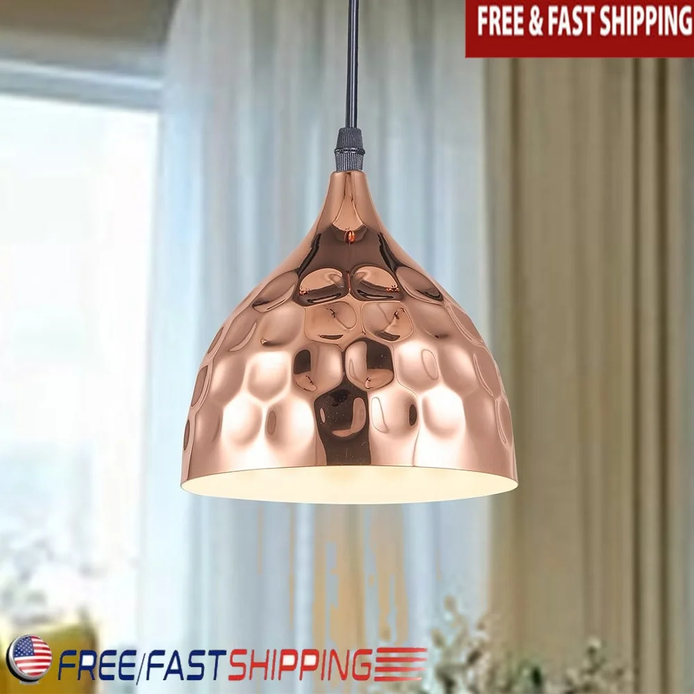 

Vidgeon Hammer Pendant Light Copper Finish 1-Light Adjustable Height Classic Design ETL Listed Multi-Directional Lighting