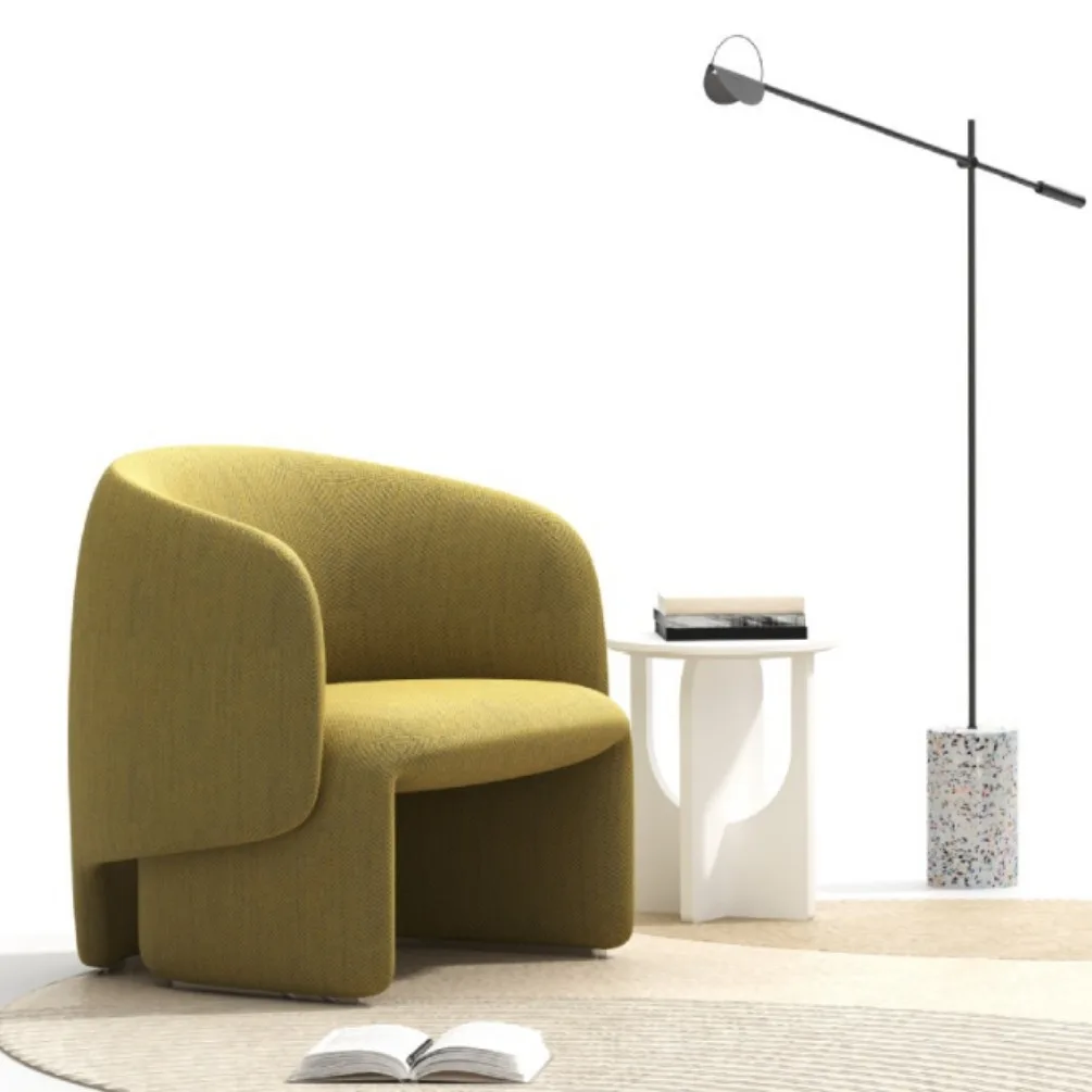 ！@Elephant Leisure Office Combination Curved Creative Fabric Set Reception Area Modern Minimalist Irregular Designer Wooden Fram