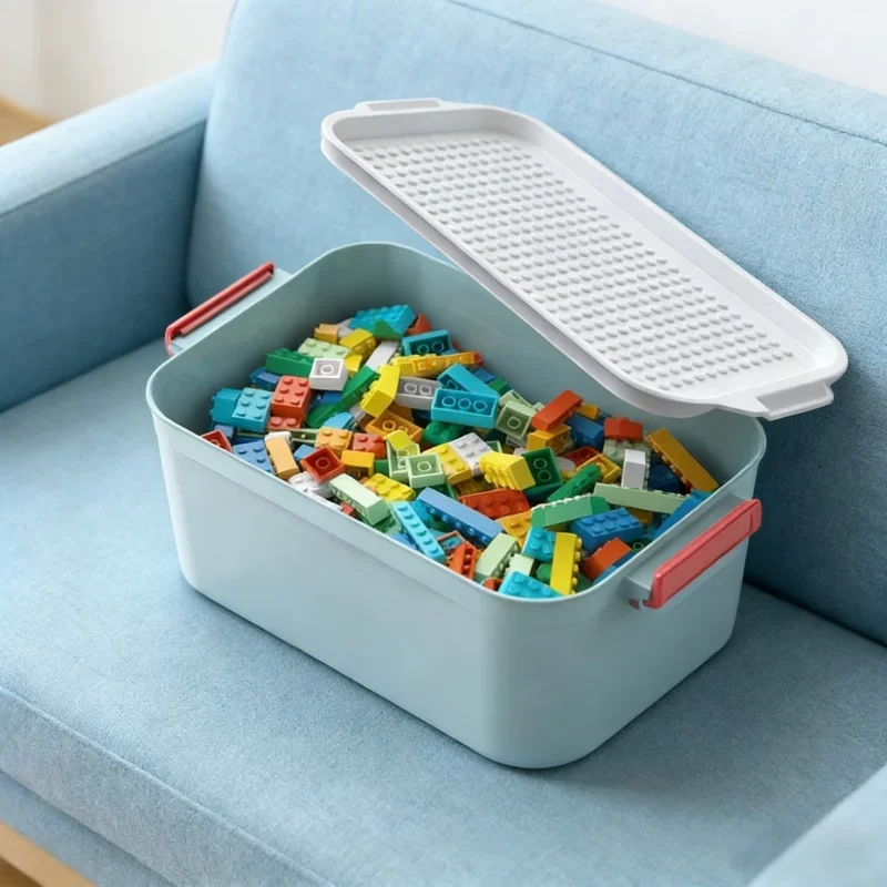 Blocos de construção das crianças caixa de armazenamento de plástico educação precoce quebra-cabeça crianças partícula empilhamento brinquedos classificação capacidade treinamento