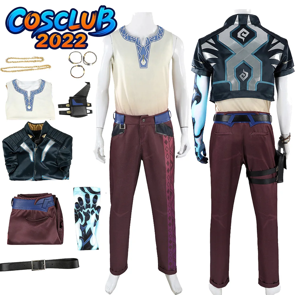 

Disguise VALORANT Veto Cosplay Costume Men Coat Pants Gloves Necklace Belt Game Disfraz Clothing Halloween Carnival Suit