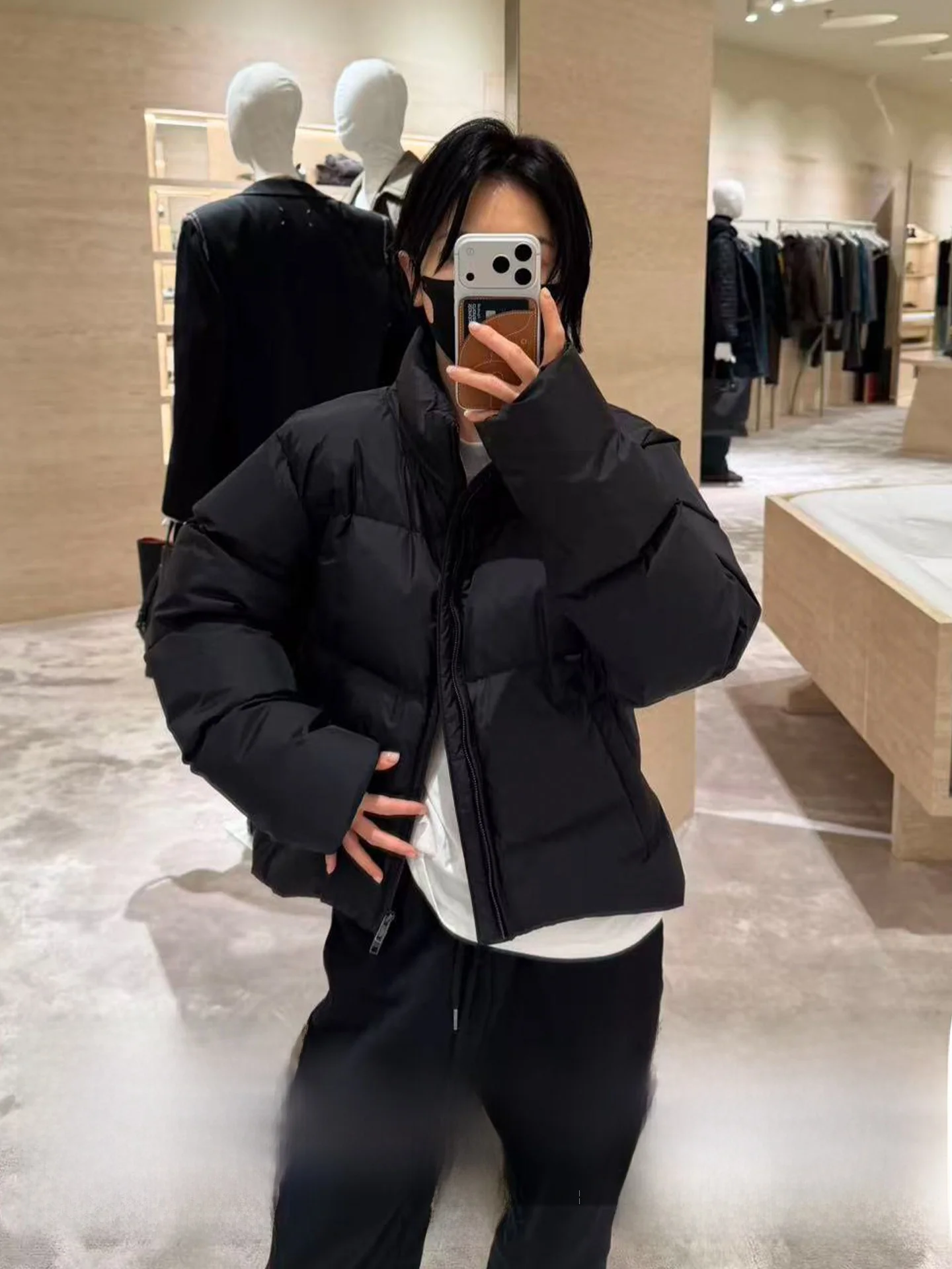 

Ayuko Cloud Bread 95 Goose down ort Puffer Jaet Stand Collar Lightweight Warm Loose Fit Women's Winter Coat