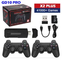 Hot Sale X2 PLUS GD10 Pro 4K Game Stick 3D HD Retro Video Game Console Wireles Controller TV 40 Emulator For PS1/N64/DC 128G 64G