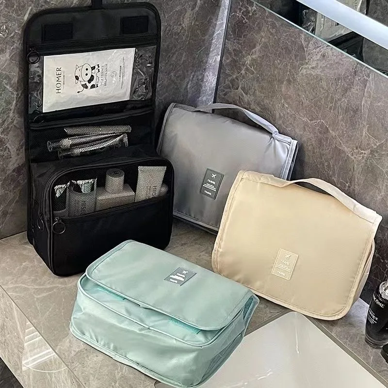 حقيبة مكياج للسفر ذات سعة عالية، حقيبة تخزين لمستلزمات التجميل، منظم مكياج للسفر، حقيبة تجميل مقاومة للماء، حقيبة غسيل الحمام
