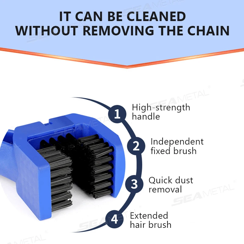 فرشاة تنظيف سلسلة الدراجات النارية من SEAMETAL، فرشاة سلسلة الدراجات الجبلية، فرشاة دولاب الموازنة، سلاسل التنظيف، إزالة الصدأ