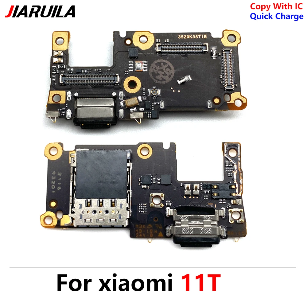 10 Pcs For Xiaomi Mi 11T USB Dock Charger Charging Port Connector Flex Cable For Xiaomi Mi 11T Pro Daughter Board Replacement