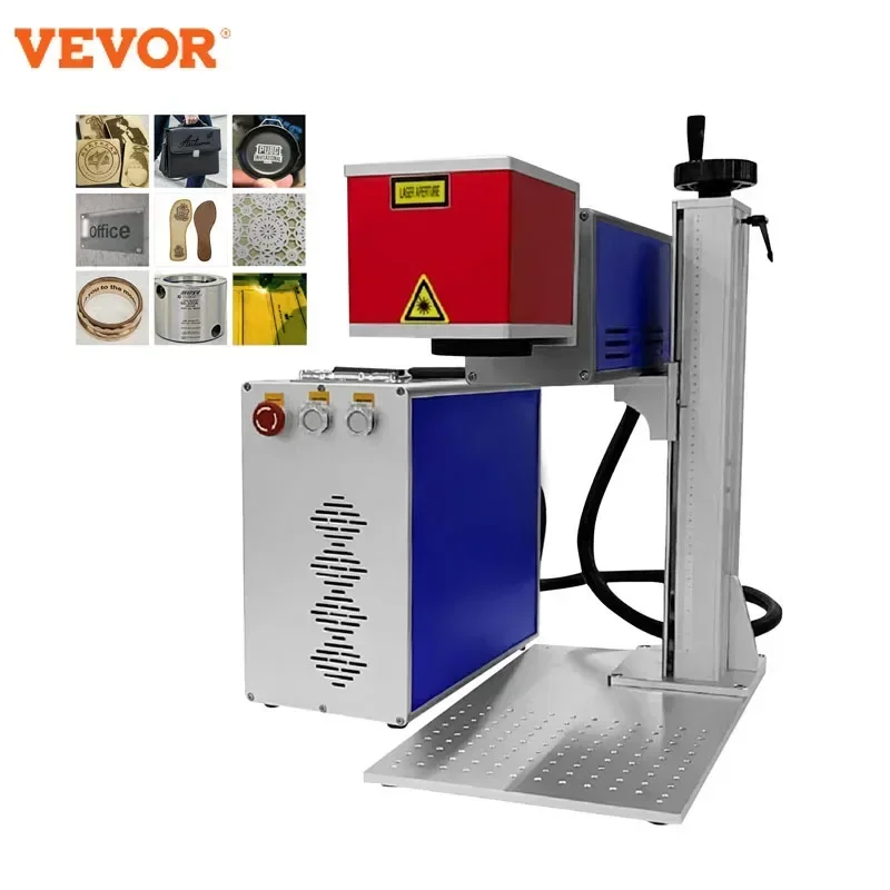 VEVOR 30W40W CO2-лазерная маркировочная машина 210x210 мм, диапазон гравировки, профессиональный инструмент, лазерная гравировка металла с вращающимся рабочим столом
