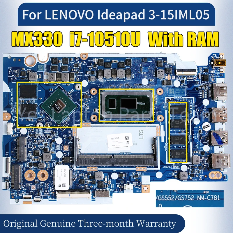 

NM-C781 для LENOVO Ideapad 3-15IML05 материнская плата для ноутбука SRGKW i7-10510U MX330