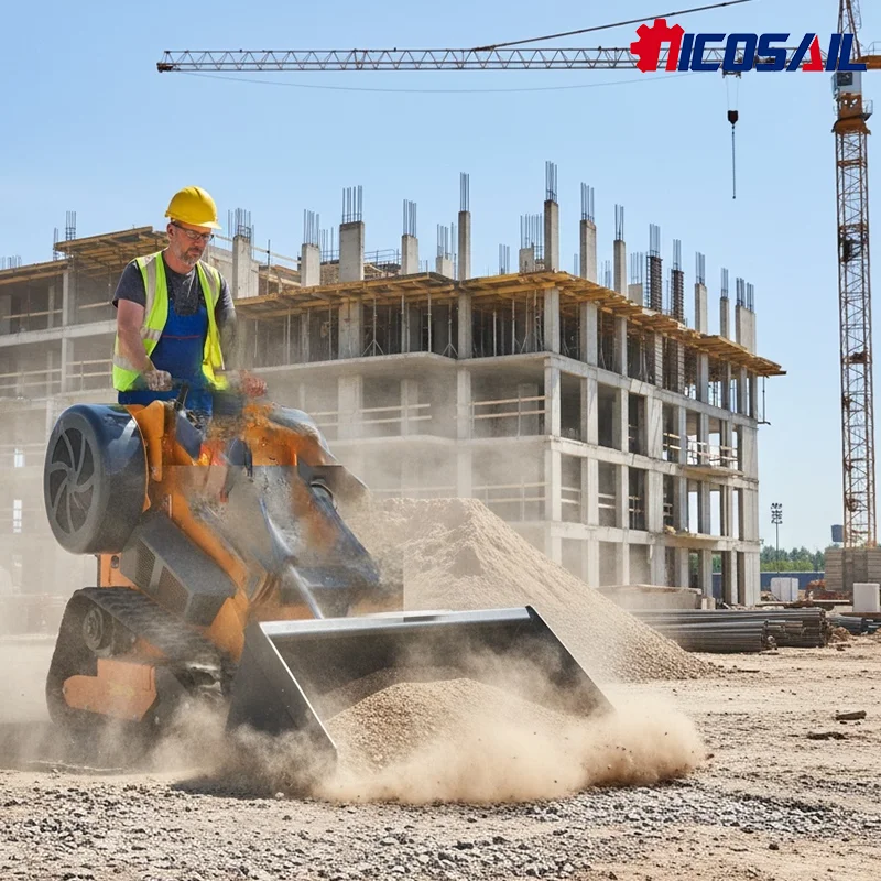 Minicargador de orugas compacto frontal sentado, minicargador de orugas de alta calidad con accesorios de minicargador opcionales