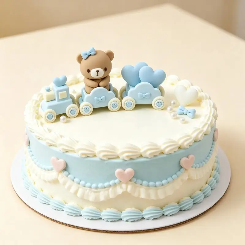 3D Pink Blue Bear Cake Topper Birthday Cake Decoration Boy Girl Birthday Party Gender Reveal Baby Shower Bear Doll For Cake Deco - view 6