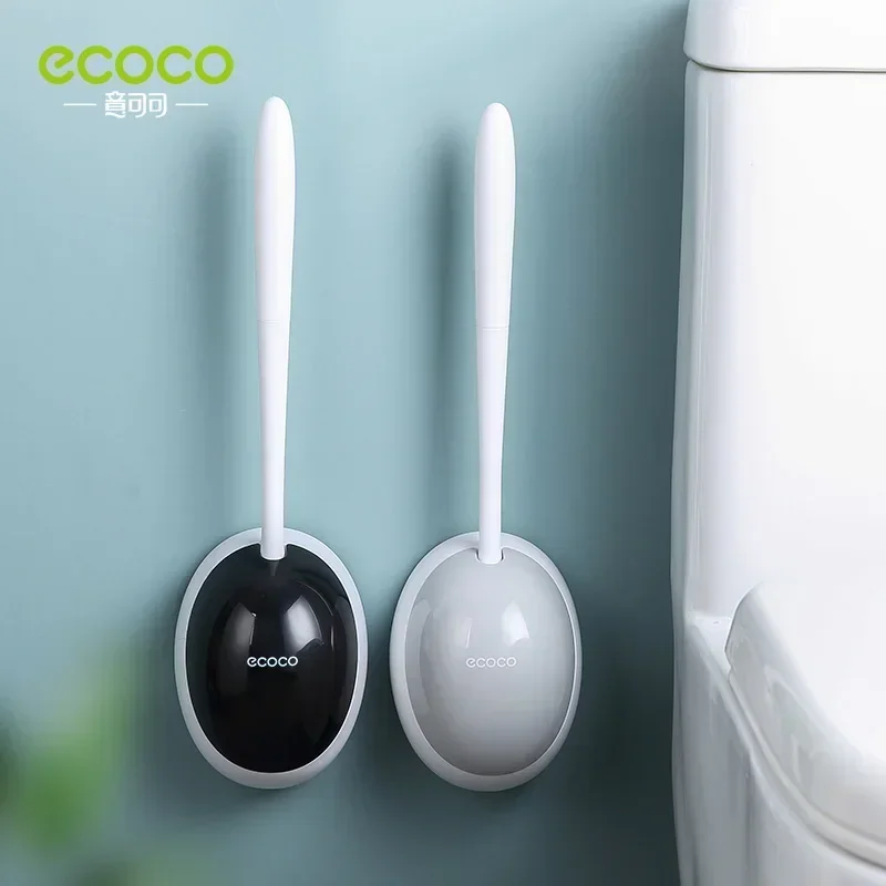 ECOCO Silicone Brush Head Toilet Brush Quick Drain Cleaning Tools for Toilet Wall-Mounted Household WC Bathroom Accessories