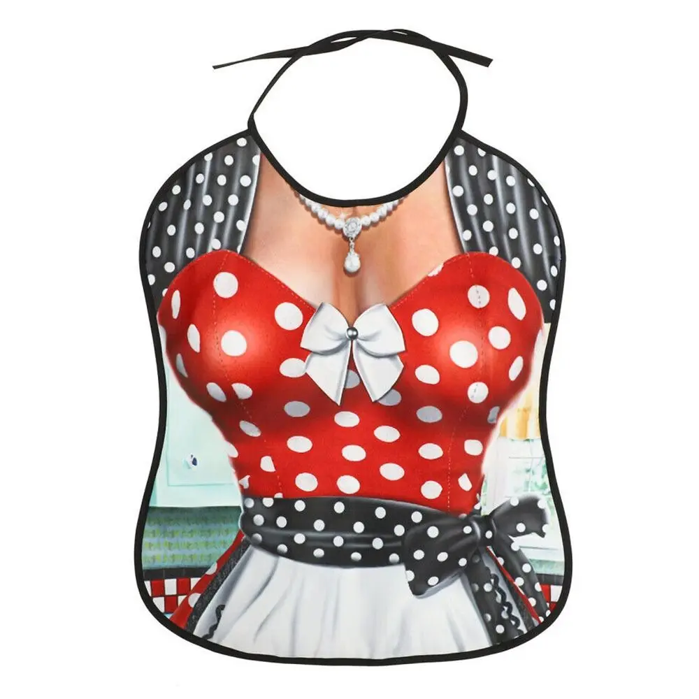 Funny Polyester Adult Bib Gift Spoof Props Senior Eating Apron