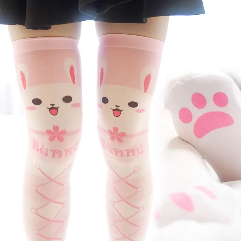2025 New Lolita Kawaii Socks Fashion Stockings Casual Polyester Thigh High Over Knee High Socks Girls Womens Long Knee Sock