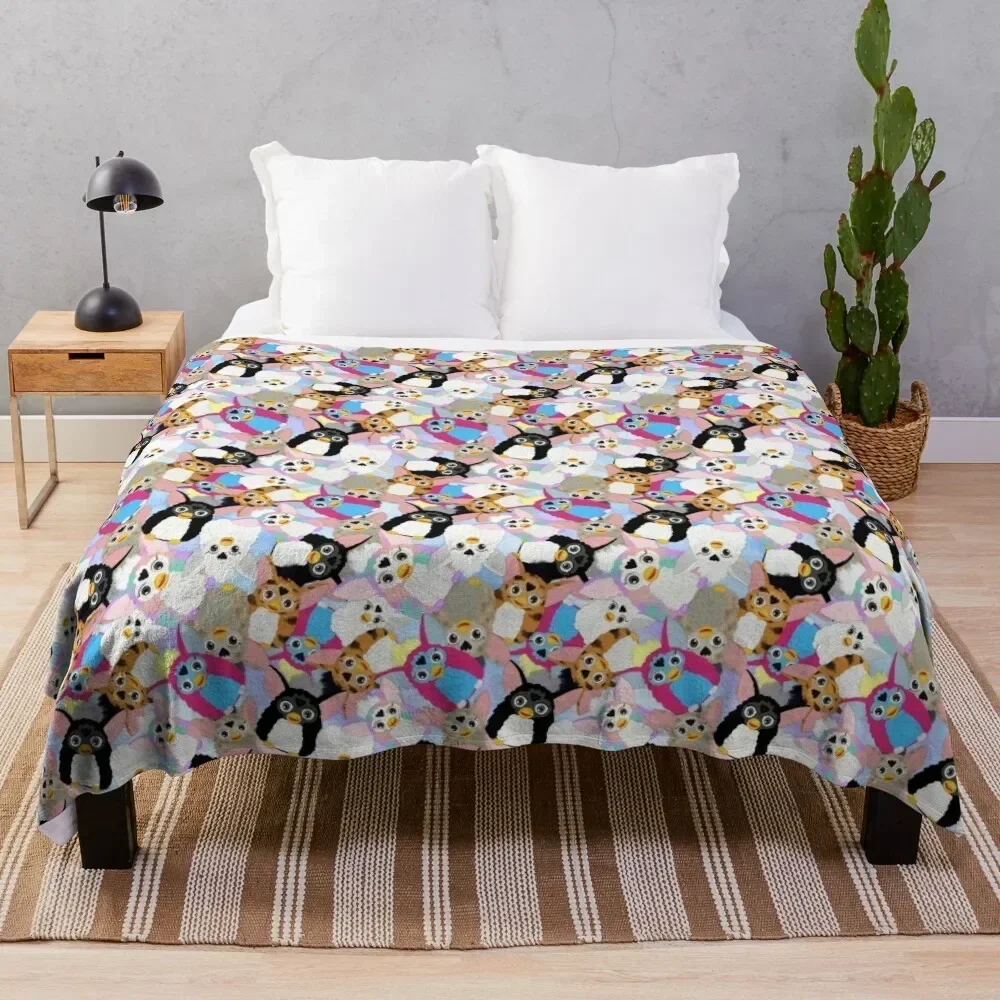 

So Many Furbies Throw Blanket Lightweight Warm Blanket for Travel Camping